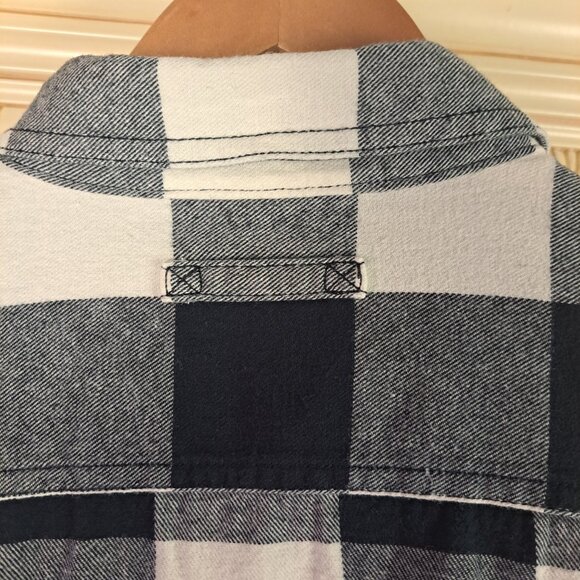 DULUTH Women's Buffalo Plaid Check Black Off White Flannel Cotton Shirt Sz XL - Picture 7 of 10